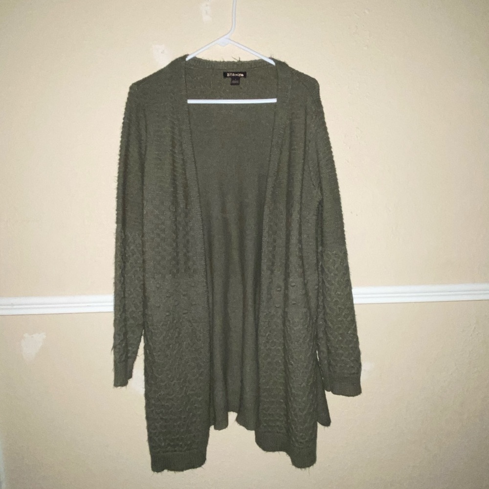 Green sweater cardigan